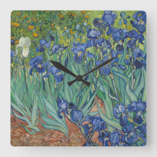 Irises by Vincent Van Gogh Square Wall Clock