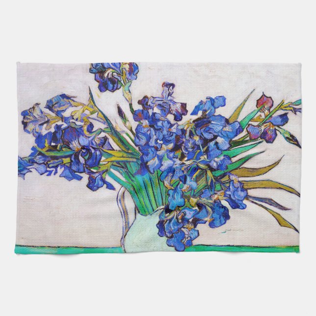 Irises by Vincent Van Gogh Tea Towel (Horizontal)