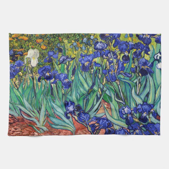 Irises by Vincent van Gogh Tea Towel (Horizontal)