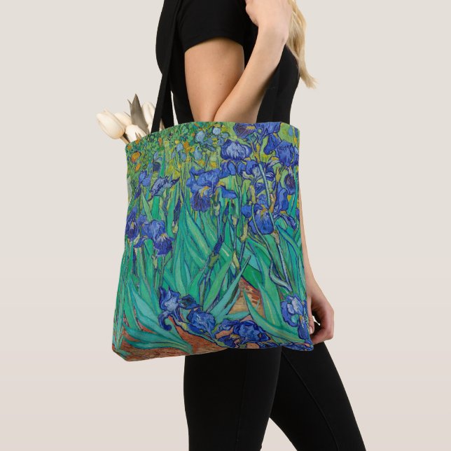 Irises by Vincent Van Gogh Tote Bag (Close Up)
