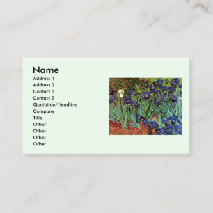 Irises by Vincent van Gogh, Vintage Garden Art Business Card