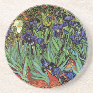 Irises by Vincent van Gogh, Vintage Garden Art Coaster