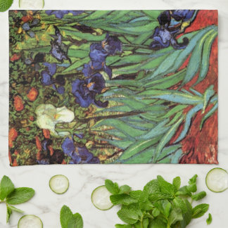 Irises by Vincent van Gogh, Vintage Garden Art Tea Towel
