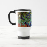 Irises by Vincent van Gogh, Vintage Garden Art Travel Mug<br><div class="desc">Irises (1889) by Vincent van Gogh is a vintage fine art post impressionism landscape floral painting featuring a garden with purple bearded irises growing by orange poppies. A single white iris flower is blooming at the edge. About the artist: Vincent Willem van Gogh (1853 -1890) was one of the most...</div>
