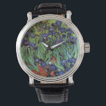 Irises by Vincent van Gogh, Vintage Garden Art Watch<br><div class="desc">Irises (1889) by Vincent van Gogh is a vintage fine art post impressionism landscape floral painting featuring a garden with purple bearded irises growing by orange poppies. A single white iris flower is blooming at the edge. About the artist: Vincent Willem van Gogh (1853 -1890) was one of the most...</div>