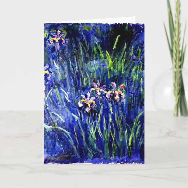 Irises, famous floral painting by Claude Monet Card (Front)