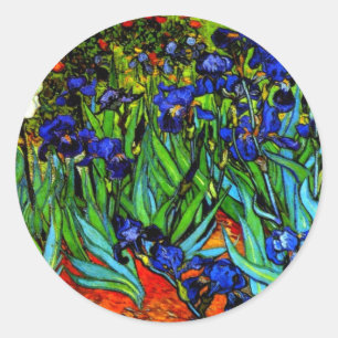 Irises, famous painting by Vincent van Gogh, Classic Round Sticker