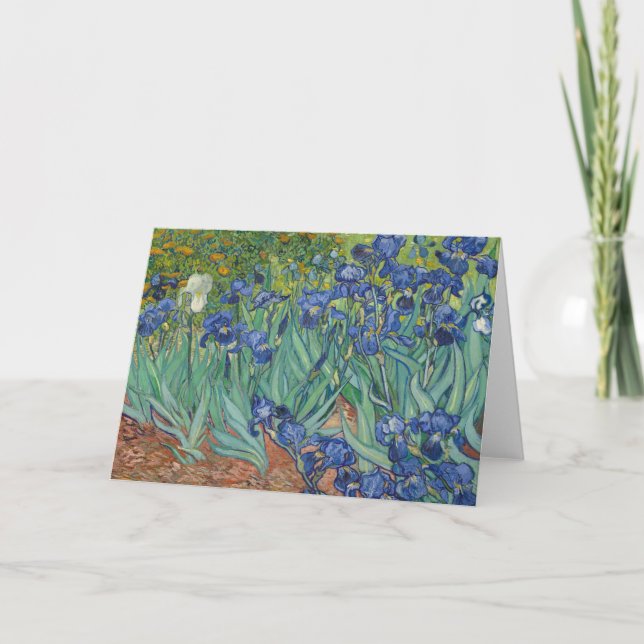 Irises, Floral Oil Painting, Vincent Van Gogh Card (Front)