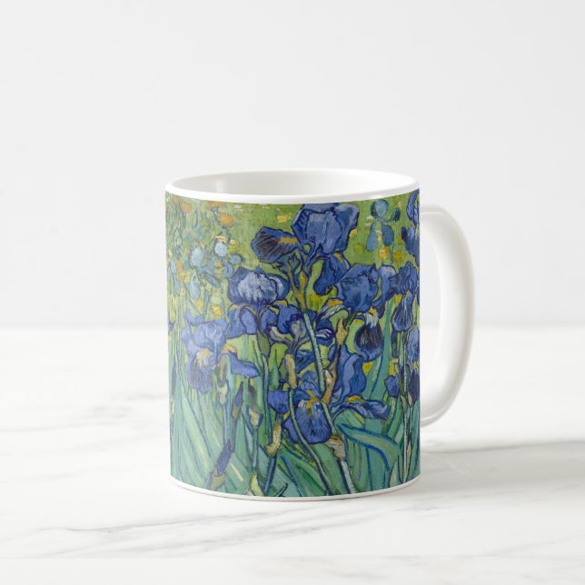 Irises, Floral Oil Painting, Vincent Van Gogh Coffee Mug (Front Right)