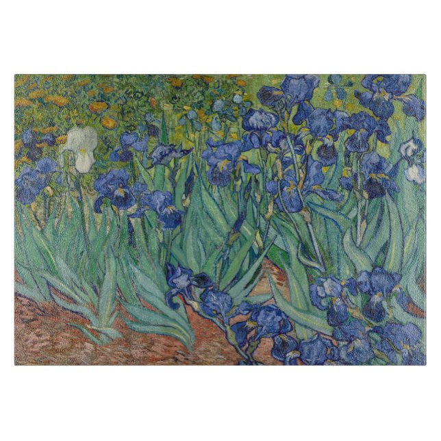Irises, Floral Oil Painting, Vincent Van Gogh Cutting Board (Front)