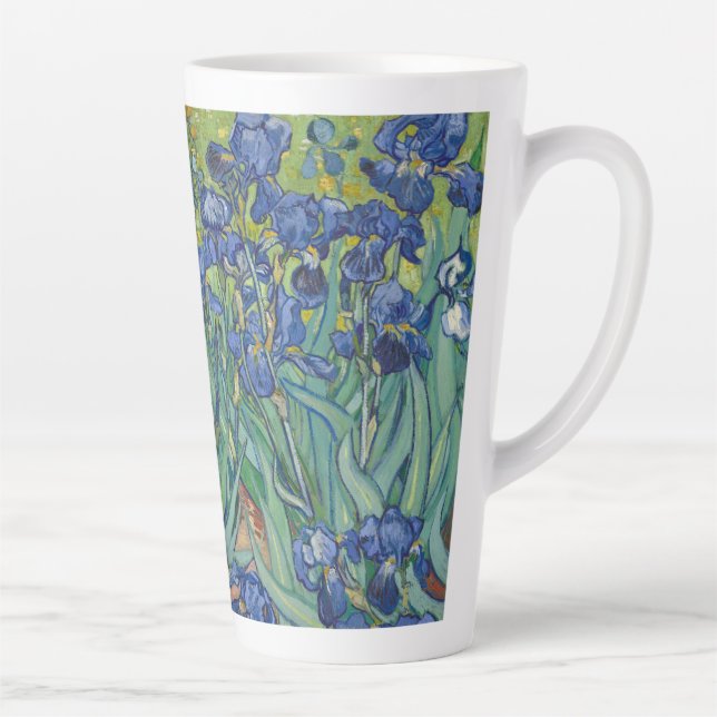 Irises, Floral Oil Painting, Vincent Van Gogh Latte Mug (Right)