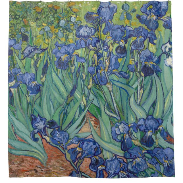 Irises, Floral Oil Painting, Vincent Van Gogh Shower Curtain (Front)