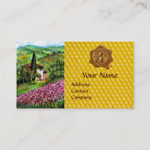 IRISES,FLOWER FIELDS,HONEY BEE WAX SEAL,BEEKEEPER BUSINESS CARD