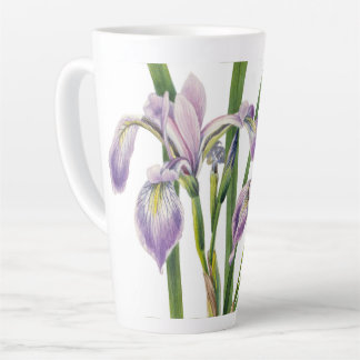 IRISES FLOWERS ILLUSTRATION LATTE MUG