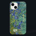 Irises Flowers Van Gogh Floral Art Monogrammed Case-Mate iPhone 14 Case<br><div class="desc">Create your own custom, personalised, elegant faux gold script typography font, flowers / floral / nature / vintage art lovers and Van Gogh connoisseurs', chic, sleek, stylish, form-fitting, featherlight, trendy, slim profile, lightweight, impact resistant, durable hard plastic, glossy finish Apple iPhone case, featuring a beautiful colourful intricate detailed vintage oil...</div>