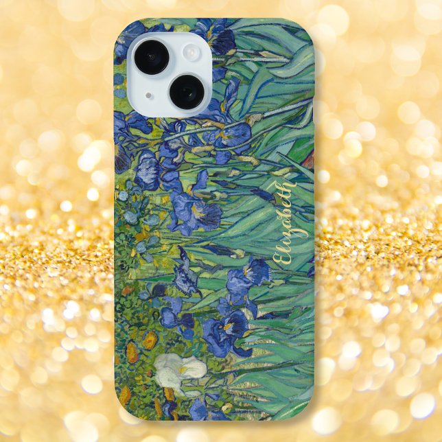 Irises Flowers Van Gogh Floral Art Monogrammed Case-Mate iPhone Case (Irises Flowers Van Gogh Floral Art Monogrammed Case-Mate iPhone Case)