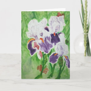 Irises in bloom thank you card