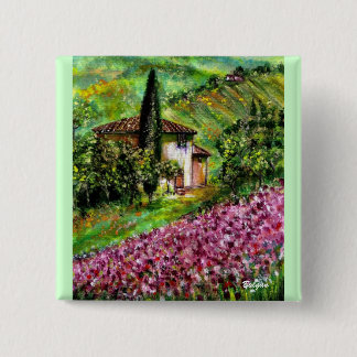 IRISES IN TUSCANY 15 CM SQUARE BADGE