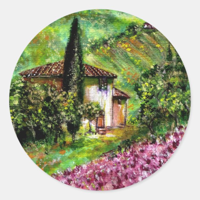 IRISES  IN TUSCANY CLASSIC ROUND STICKER (Front)