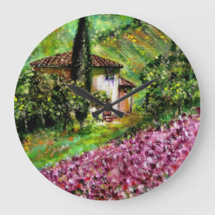 IRISES IN TUSCANY LARGE CLOCK