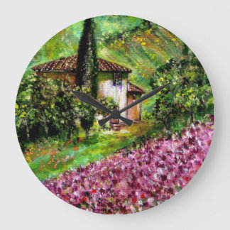IRISES IN TUSCANY LARGE CLOCK
