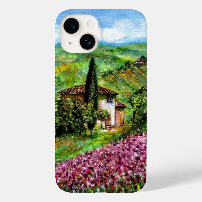 IRISES IN TUSCANY,Purple Flower Fields Landscape Case-Mate iPhone Case (Back)
