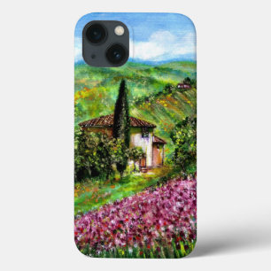 IRISES IN TUSCANY,Purple Flower Fields Landscape iPhone 13 Case