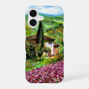 IRISES IN TUSCANY,Purple Flower Fields Landscape iPhone 16 Case