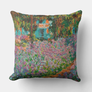 Irises Monet Garden Giverny flowers Cushion