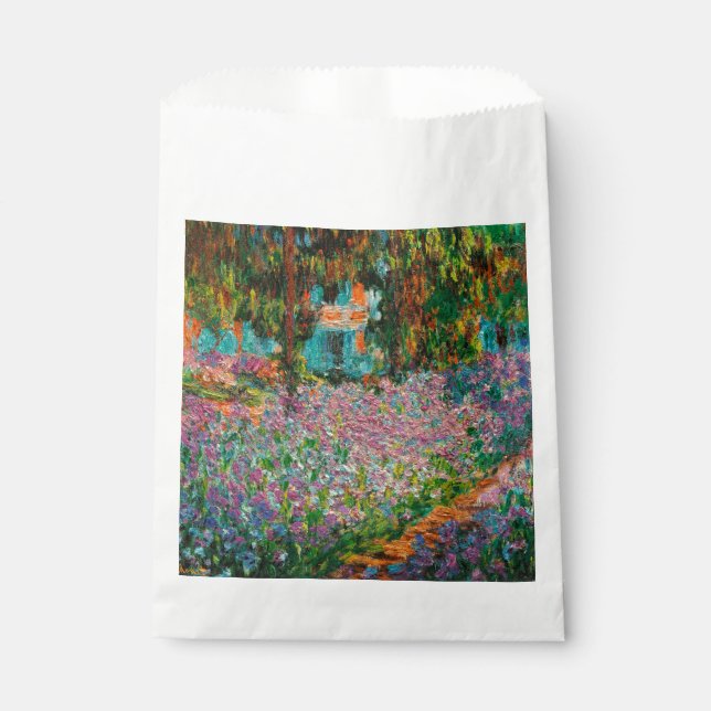 Irises Monet Garden Giverny flowers Favour Bags (Front)