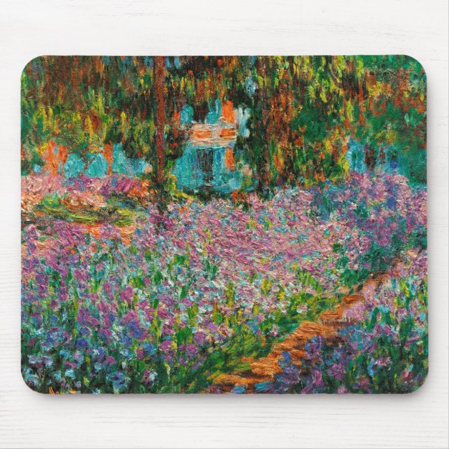 Irises Monet Garden Giverny flowers Mouse Pad (Front)