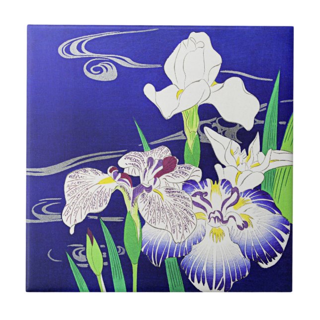Irises, painting by Kogyo Tsukioka Tile (Front)