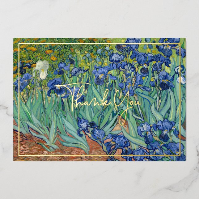 Irises | Real Foil Thank You Card (Front)