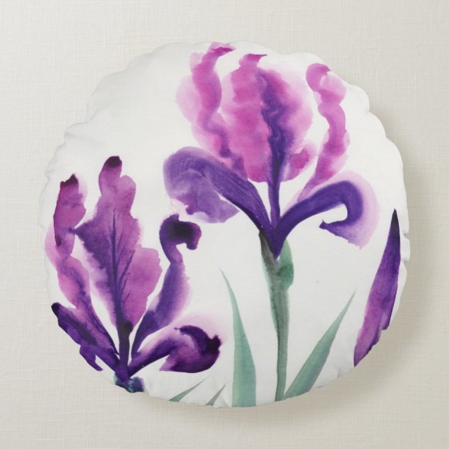 Irises Round Cushion (Front)