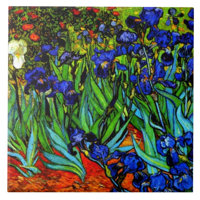 Irises, Van Gogh's famous floral painting Tile (Front)
