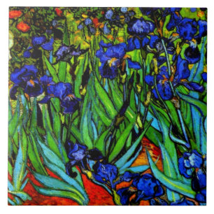 Irises, Van Gogh's famous floral painting Tile