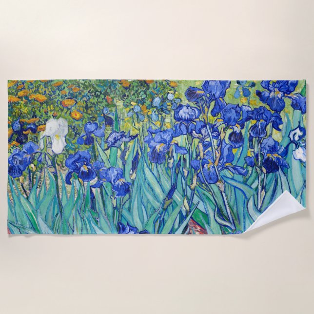 Irises Vincent van Gogh   Beach Towel (Front)