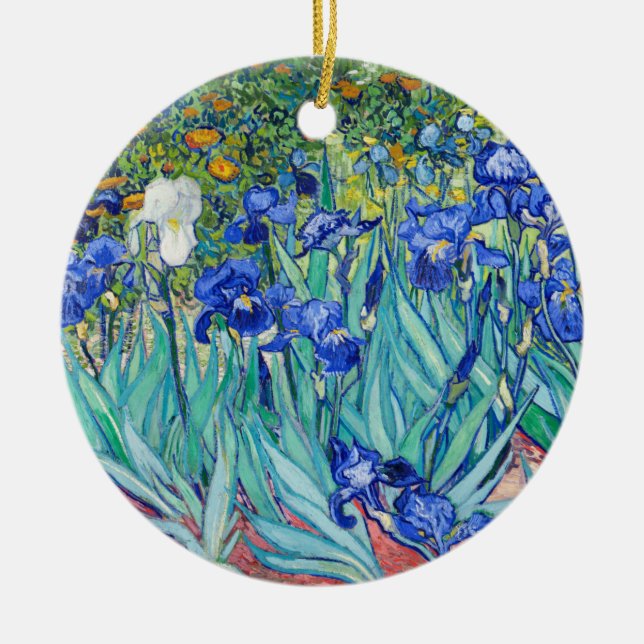 Irises  Vincent van Gogh     Ceramic Tree Decoration (Front)