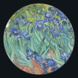 Irises | Vincent van Gogh Classic Round Sticker<br><div class="desc">Irises (1889) by Dutch post-impressionist artist Vincent Van Gogh. Original landscape painting is an oil on canvas showing a garden of blooming iris flowers. 

Use the design tools to add custom text or personalise the image.</div>