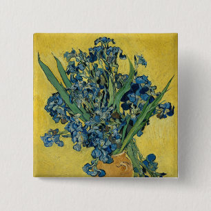 Irises - Vincent van Gogh Fine Art 15 Cm Square Badge