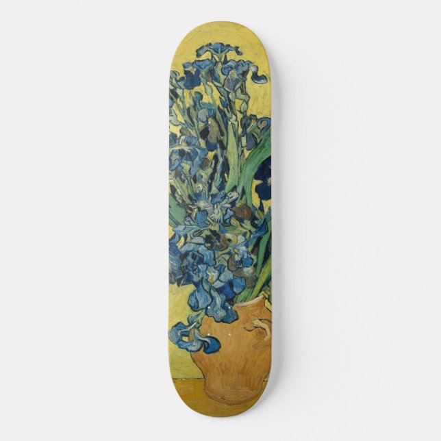  Irises - Vincent van Gogh Fine Art Skateboard (Front)