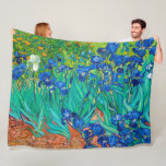 Irises, Vincent van Gogh Fleece Blanket<br><div class="desc">Vincent Willem van Gogh (30 March 1853 – 29 July 1890) was a Dutch post-impressionist painter who is among the most famous and influential figures in the history of Western art. In just over a decade, he created about 2, 100 artworks, including around 860 oil paintings, most of which date...</div>