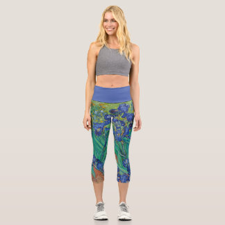 Irises Vincent van Gogh High Waisted Capris