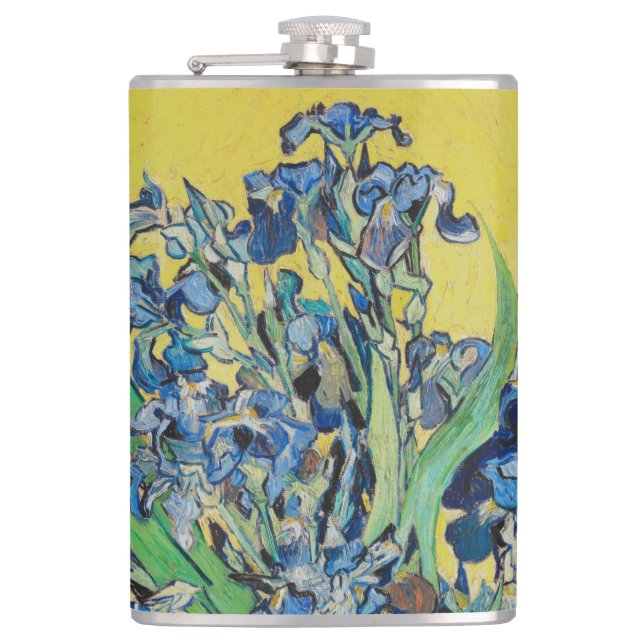 Irises  Vincent van Gogh      Hip Flask (Front)