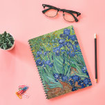 Irises | Vincent van Gogh Notebook<br><div class="desc">Irises (1889) by Dutch post-impressionist artist Vincent Van Gogh. Original landscape painting is an oil on canvas showing a garden of blooming iris flowers. 

Use the design tools to add custom text or personalise the image.</div>