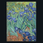 Irises | Vincent van Gogh Notebook<br><div class="desc">Irises (1889) by Dutch post-impressionist artist Vincent Van Gogh. Original landscape painting is an oil on canvas showing a garden of blooming iris flowers. 

Use the design tools to add custom text or personalise the image.</div>