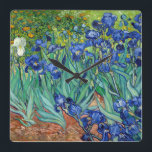 Irises Vincent van Gogh Painting Clock<br><div class="desc">Vincent van Gogh (Dutch, 1853 - 1890) Irises, 1889, Oil on canvas Unframed: 74.3 x 94.3 cm (29 1/4 x 37 1/8 in.) Framed: 94.9 x 114.9 x 11.4 cm (37 3/8 x 45 1/4 x 4 1/2 in.) The J. Paul Getty Museum, Los Angeles. Digital image courtesy of the...</div>