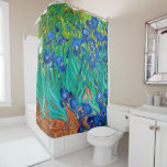 Irises, Vincent van Gogh Shower Curtain<br><div class="desc">Vincent Willem van Gogh (30 March 1853 – 29 July 1890) was a Dutch post-impressionist painter who is among the most famous and influential figures in the history of Western art. In just over a decade, he created about 2, 100 artworks, including around 860 oil paintings, most of which date...</div>