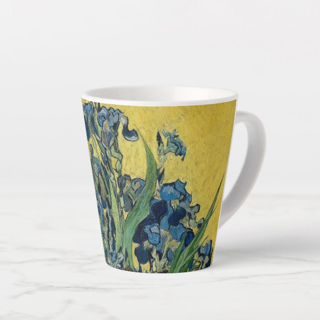 Irises-Vincent van Gogh Small Latte Mug (Right Angle)