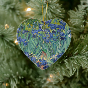 Irises Vincent Van Gogh Vintage Art Christmas Xmas Ceramic Tree Decoration